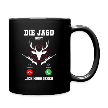 Die Jagd Ruft An Jäger - Tasse einfarbig - Schwarz - Rechts