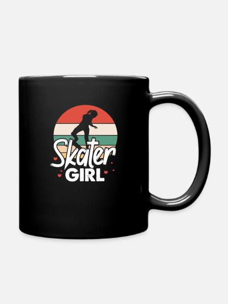 Skater Girl Skateboard Skate Skater Gift - Full Colour Mug - black
