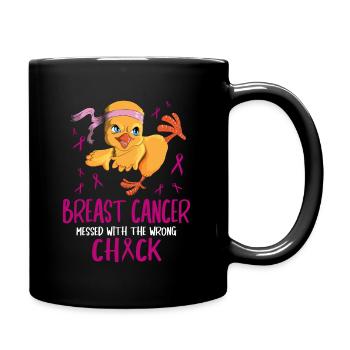 Cancer du sein gâché avec le mauvais poussin Küken - Mug uni - noir - Droite