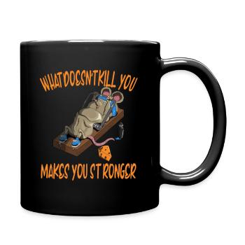 Lustige Maus Training Mausefalle Fitness Käse - Tasse einfarbig - Schwarz - Rechts