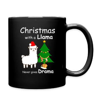 Noël sans drame avec le Lama - Mug uni - noir - Droite