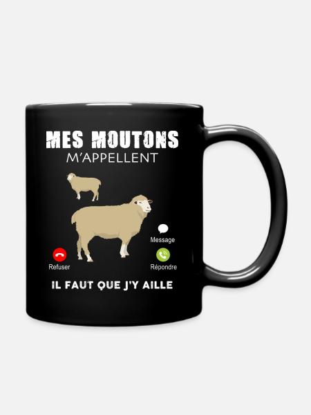 Mes moutons mon troupeau mon métier - Mug uni - noir