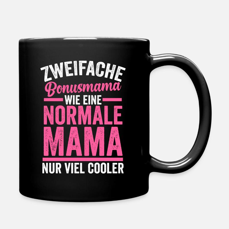 Zweifache Bonusmama - Tasse einfarbig - Schwarz