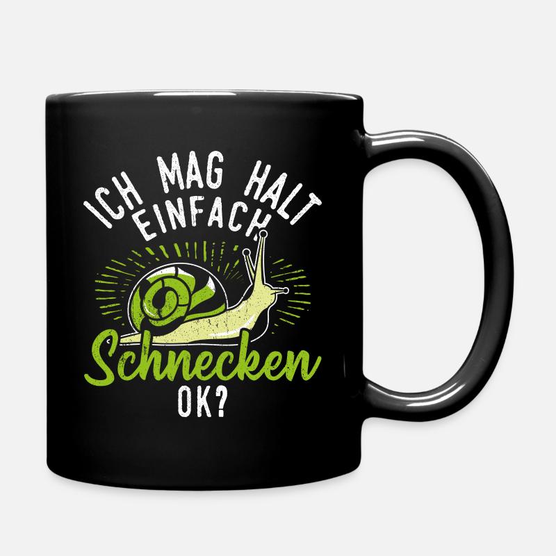 Schnecke Schnecken - Ich mag halt einfach Schnecke - Tasse einfarbig - Schwarz