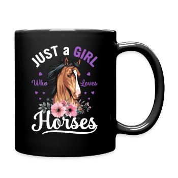 Juste une fille qui aime les chevaux Filles Propriétaire de chevaux - Mug uni - noir - Droite
