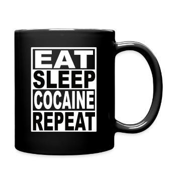 Manger du sommeil Cocaïne Répéter - Mug uni - noir - Droite