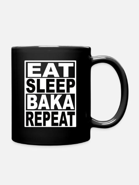 Eat Sleep Baka Repeat - Enfärgad mugg - svart