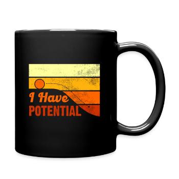 I have potential sarcasm ball - Full Colour Mug - black - Right