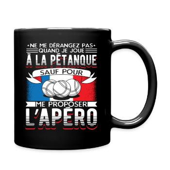 Pétanque Humour Boccia Homme Petanque - Mug uni - noir - Droite