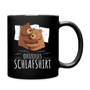Offizielles Schlafshirt Bär Grizzly Braunbär - Tasse einfarbig - Schwarz - Rechts