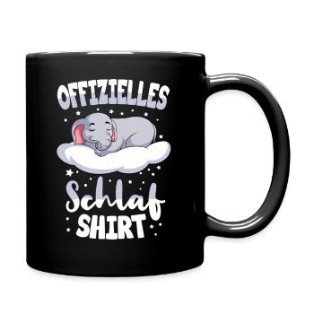 Offizielles Schlafshirt Elefant Schlafanzug - Tasse einfarbig - Schwarz - Rechts