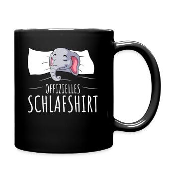 Offizielles Schlafshirt Elefant Schlafen - Tasse einfarbig - Schwarz - Rechts