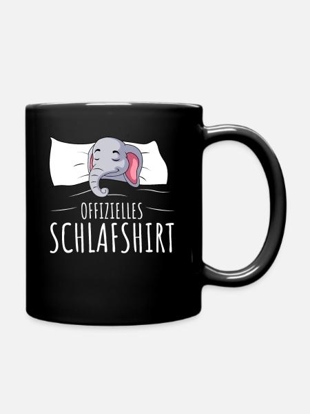 Offizielles Schlafshirt Elefant Schlafen - Tasse einfarbig - Schwarz