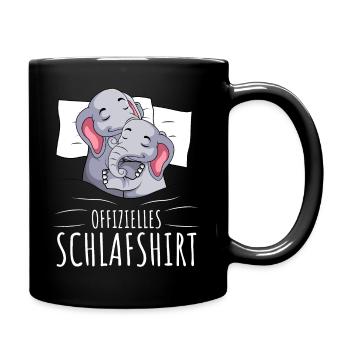 Offizielles Schlafshirt Elefant Mädchen - Tasse einfarbig - Schwarz - Rechts