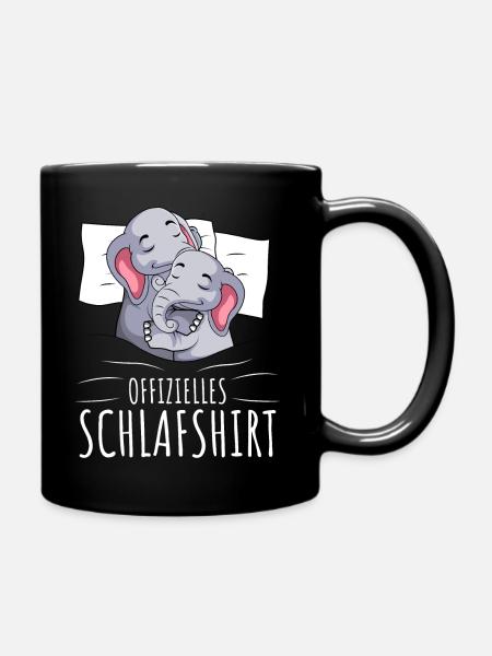 Offizielles Schlafshirt Elefant Mädchen - Tasse einfarbig - Schwarz