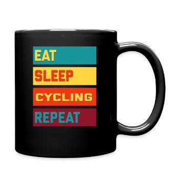Eat Sleep Cycling Repeat Vintage Edition - Full Colour Mug - black - Right