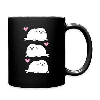 Cute Seals Baby Seals Love Seals - Full Colour Mug - black - Right