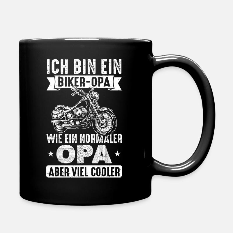 Biker-Opa wie normaler Opa aber viel cooler - Tasse einfarbig - Schwarz