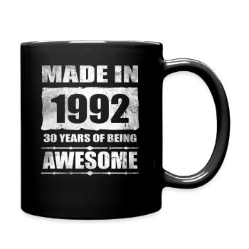 Fabriqué en 1992 30 ans d’être génial - Mug uni - noir - Droite