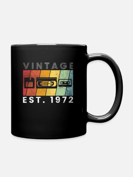 Cassette vidéo vintage 1972 50e anniversaire - Mug uni - noir