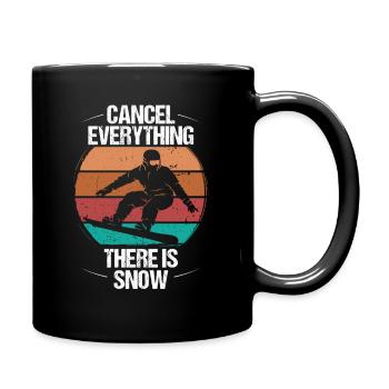 Snowboarding Retro Cancel Everything Snow Vintage - Tasse einfarbig - Schwarz - Rechts