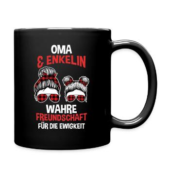 Oma und Enkelin - Tasse einfarbig - Schwarz - Rechts