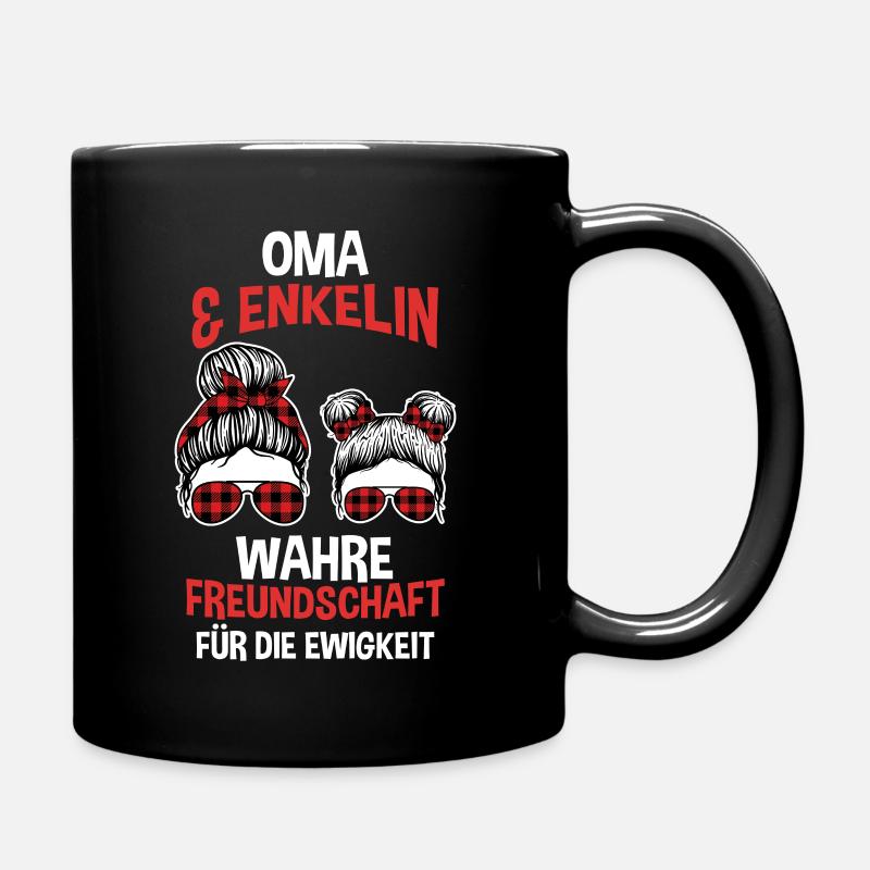 Oma und Enkelin - Tasse einfarbig - Schwarz