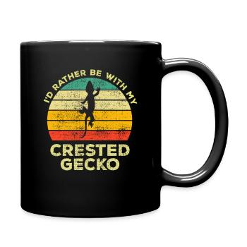 Lustig, ich wäre lieber mit meinem Haubengecko - Tasse einfarbig - Schwarz - Rechts