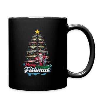 Chemise Merry Fishmas pour les pêcheurs - Mug uni - noir - Droite