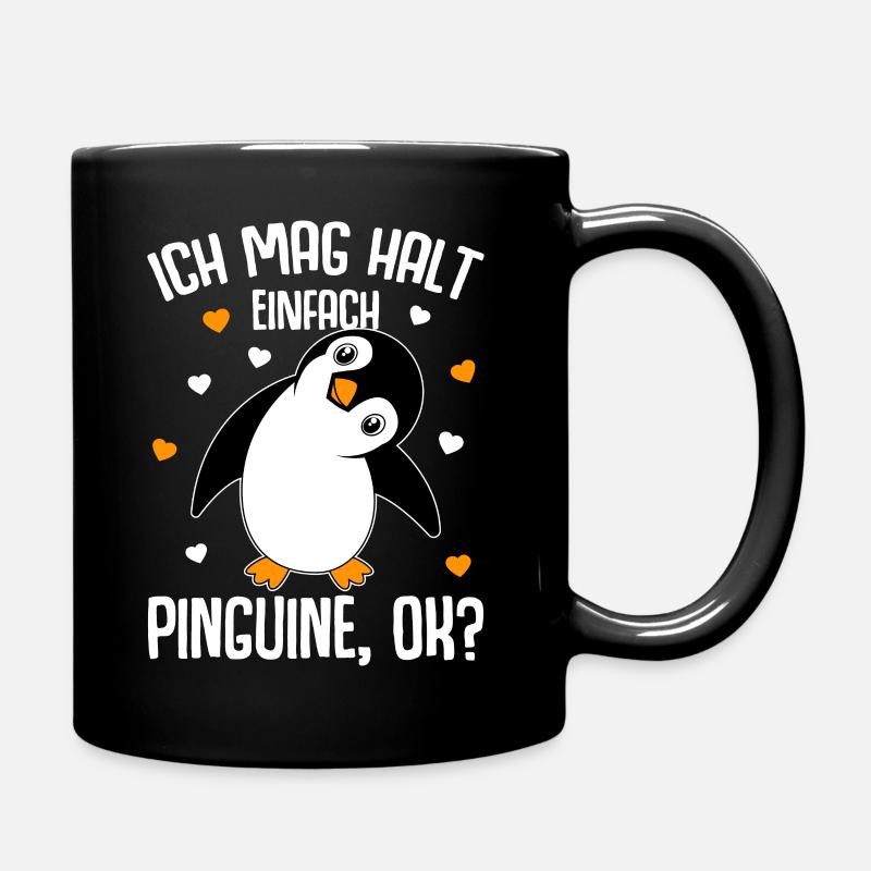Ich mag halt Pinguine Kinder Damen Herren - Tasse einfarbig - Schwarz