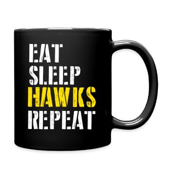manger des faucons du sommeil répéter pour les hommes - Mug uni - noir - Droite