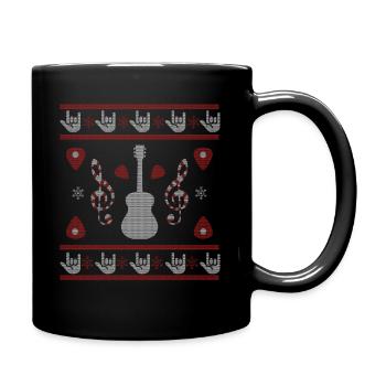 Gitarrist Ugly Christmas Rock & Roll Gitarren Xmas - Tasse einfarbig - Schwarz - Rechts