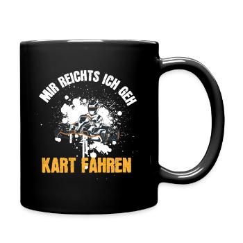 GoKart Rennkart Kart Rennfahrer Motorsport Karting - Tasse einfarbig - Schwarz - Rechts