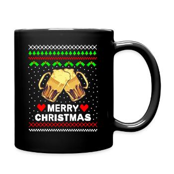 Hässlicher Weihnachtspullover ugly christmas Bier - Tasse einfarbig - Schwarz - Rechts