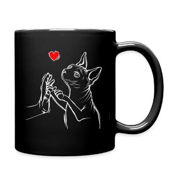 Sphynx Katze Liebe Sphinx Nacktkatze - Tasse einfarbig - Schwarz - Rechts