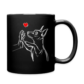 Zwergpinscher Liebe Miniature Pinscher - Tasse einfarbig - Schwarz - Rechts