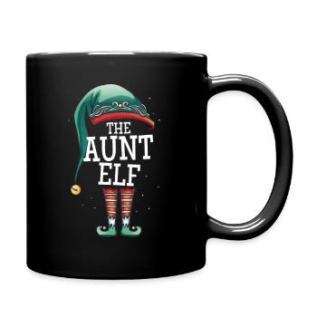 The Aunt Elf Christmas Outfit Women Women Aunt - Full Colour Mug - black - Right