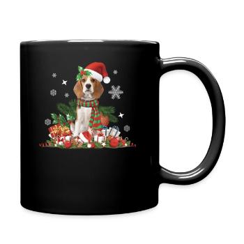 Chien Beagle de Noël - Mug uni - noir - Droite