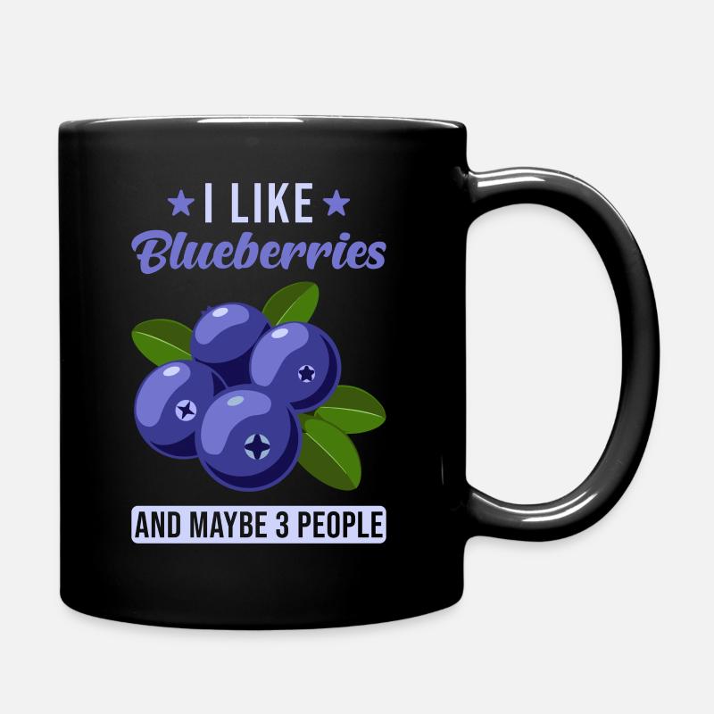 Blaubeeren - Tasse einfarbig - Schwarz