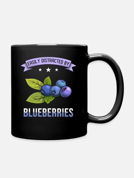 Blaubeeren Spruch - Tasse einfarbig - Schwarz