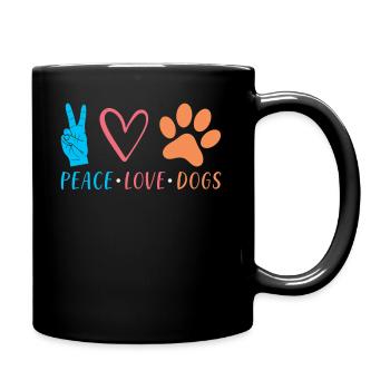 Chiens Disant Paix Amour Chiens - Mug uni - noir - Droite