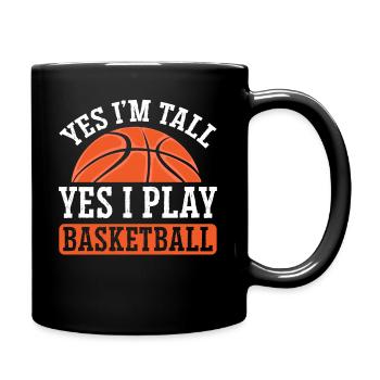 Oui je suis grand Oui je joue au basket-ball Hoop Junkie - Mug uni - noir - Droite