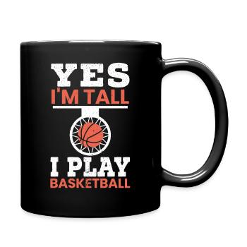 Oui je suis grand Oui je joue au basket-ball Hoop Junkie - Mug uni - noir - Droite