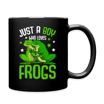Frosch Junge Haustier Frösche - Tasse einfarbig - Schwarz - Rechts