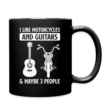 I Like Motorcycles And Guitars And 3 People - Full Colour Mug - black - Right