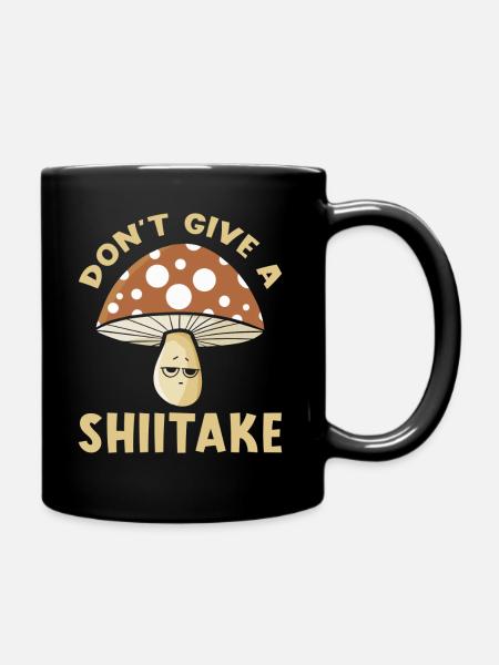 Shiitake Pilze Wortspiel - Tasse einfarbig - Schwarz