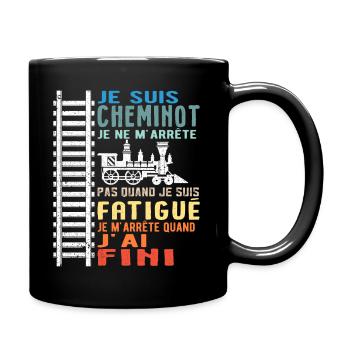 Cheminot Chemin De Fer Conducteur De Train - Mug uni - noir - Droite