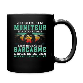 Moniteur De Conduite moniteur d'auto-école - Mug uni - noir - Droite