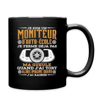 Moniteur De Conduite Moniteur D'Auto-École - Mug uni - noir - Droite