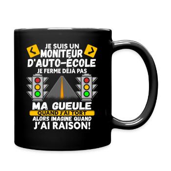 Moniteur De Conduite Moniteur D'Auto-École - Mug uni - noir - Droite